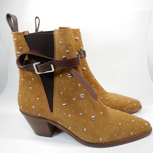 ZADIG & VOLTAIRE Tyler Cecilia Dream Stud Boots EU 41 11 Folk Suede Western NEW - Picture 9 of 15